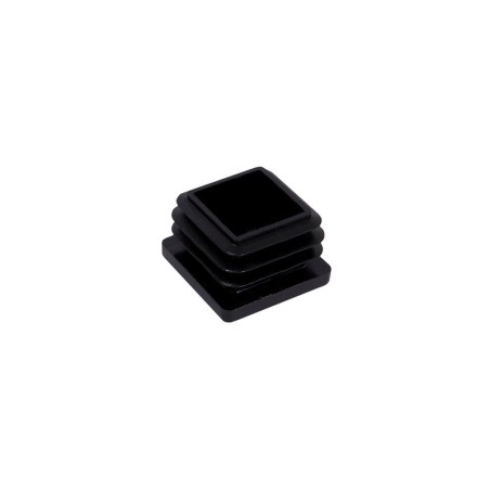 Square Tube End Cap - 25 x 25 mm, Black