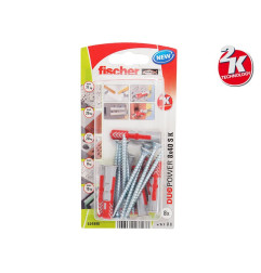 Fischer DUOPOWER S K Universal Plugs With Screw - 8 x 40 mm