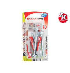 Комплект универсални дюбели с винт Fischer DUOPOWER S K - 10 x 50 мм, 4 бр.