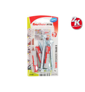 Fischer DUOPOWER S K Universal Plugs With Screw - 10 x 50 mm