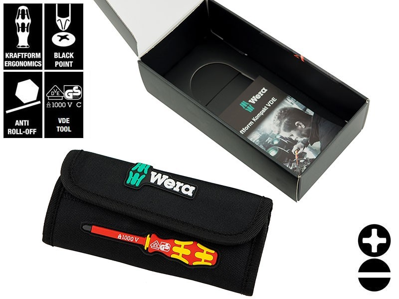 Lame De Tournevis Isolée VDE Wera Kraftform Kompakt 60 - 0.4x2.5x157 Mm - Pour Travail électrique Jusqu'à 1000V