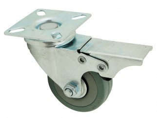 BQ08-S Ball-bearing Castor With Plate And A Brake