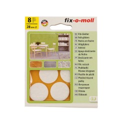 Self-adhesive Felt-gliders Fix-o-moll - 28 mm, 8 pc., White
