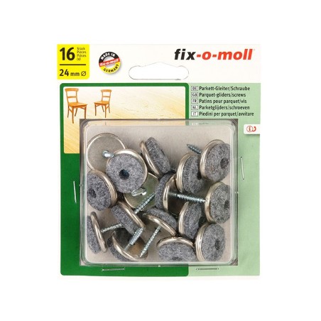 Вълнени плъзгачи с винт за крака на мебели Fix-o-moll - 16 броя