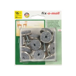 Вълнени плъзгачи с винт за крака на мебели Fix-o-moll - 28 мм, 16 бр. опаковка