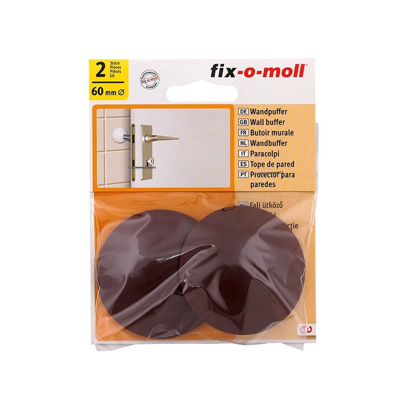 Самозалепващ стопер за врата Fix-o-moll - ф60 мм, Кафяв Самозалепващ стопер за врата Fix-o-moll - ф60 мм, Кафяв