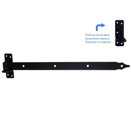 ZP Gate Strap Hinge - 600 mm, ∅16 мм, Black