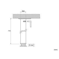 Metal Adjustable Furniture Leg - 710 mm, Satin