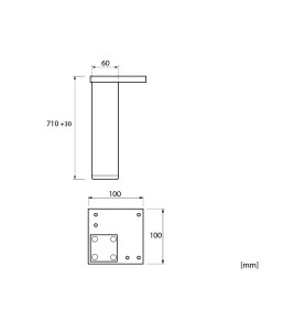 Aluminium Office Leg - Square, Scheme