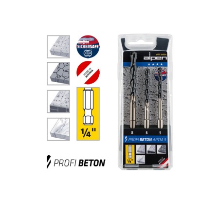 Alpen Profi Beton PTSB 5 Drill Bits Set