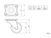 Многопосочно мебелно колелце с лагерна планка KM-LAG - ф30 мм, Схема