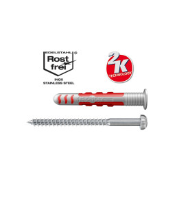 Fischer DUOSEAL Universal Plugs With Screw - 6 x 38 mm S PH TX A2
