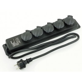 Adam Hall 8747 5-Outlet Power Strip with IP44 Rating