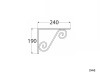 WOZ Ornamental Shelf Support Bracket - 240 x 190 mm, Black, Scheme