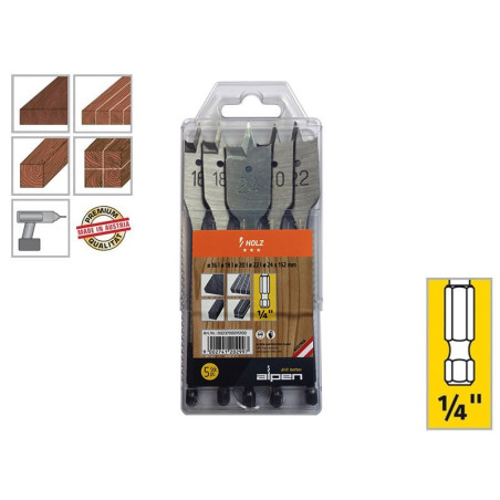 Alpen Holz Flat Wood Bits Set