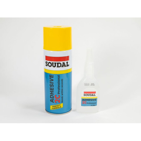 Ултрабързо лепило с активатор Soudal 2C - 100 гр + 400 мл