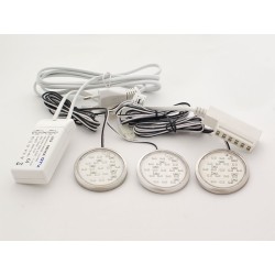 GTV Set Of 3 LED Spotlights And Transformer - Matt Nickel