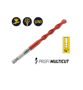 Alpen Profi Multicut Universal Drill Bit - 1/4" Hexagonal Shank, 8 mm