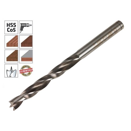 Кобалтово свредло (бургия) за дърво Alpen HSS Cobalt Holz - 8 мм