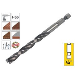 Alpen Profi Holz Drill Bit For Wood - 1/4" Hexagonal Shank, 8 mm