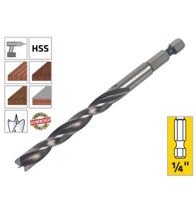 Alpen Profi Holz Drill Bit For Wood - 1/4" Hexagonal Shank, 8 mm