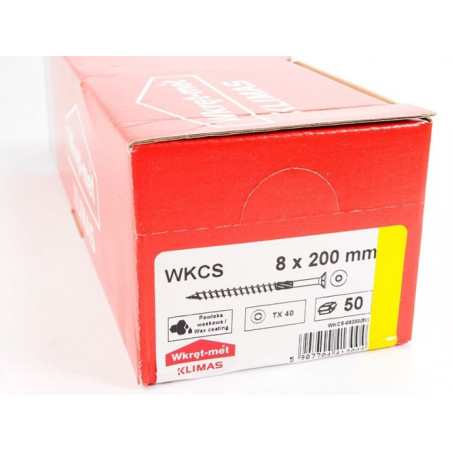 Самопробивни винтове за дърво Wkret-met WKCS - ф8 x 200 мм, 50 бр.