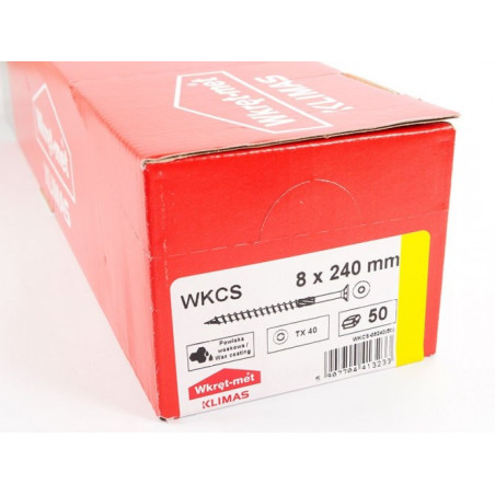 Самопробивни винтове за дърво Wkret-met WKCS - ф8 x 240 мм, 50 бр.