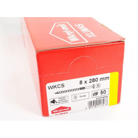 Самопробивни винтове за дърво Wkret-met WKCS - ф8 x 280 мм, 50 бр.