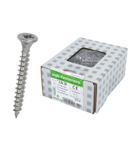 Stainless Steel A2 Wood Screws - ∅3.5 mm x 30 mm, Box