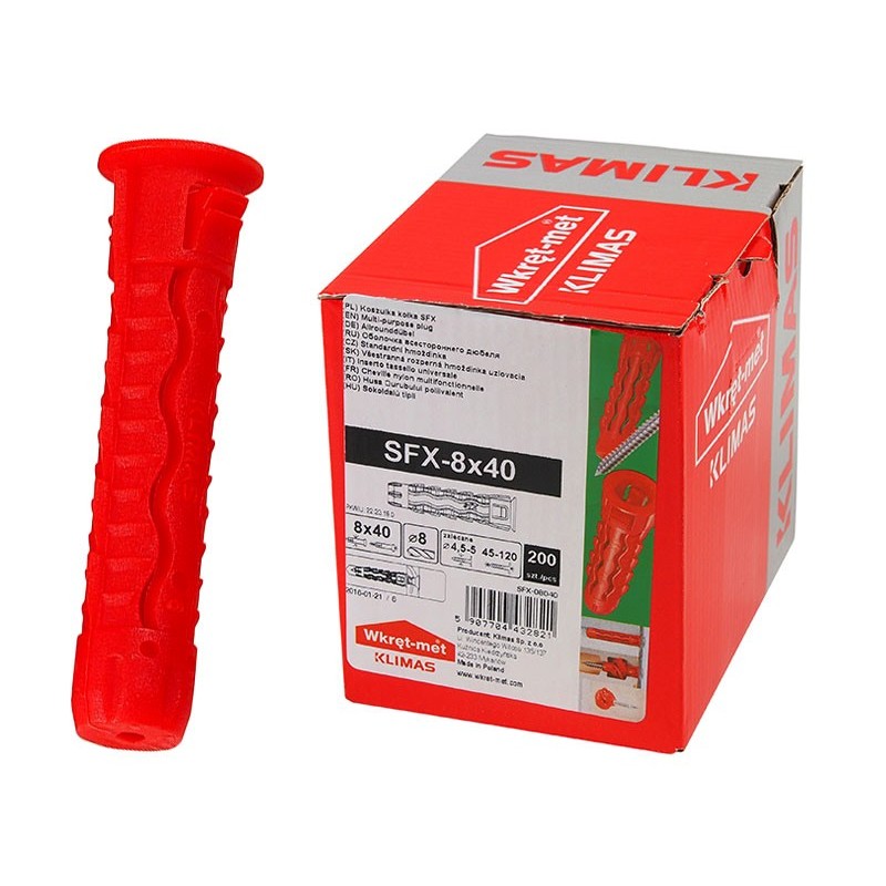 Wkret-met SFX Multi-purpose Plugs - 8.0 x 40 mm, 200 pcs