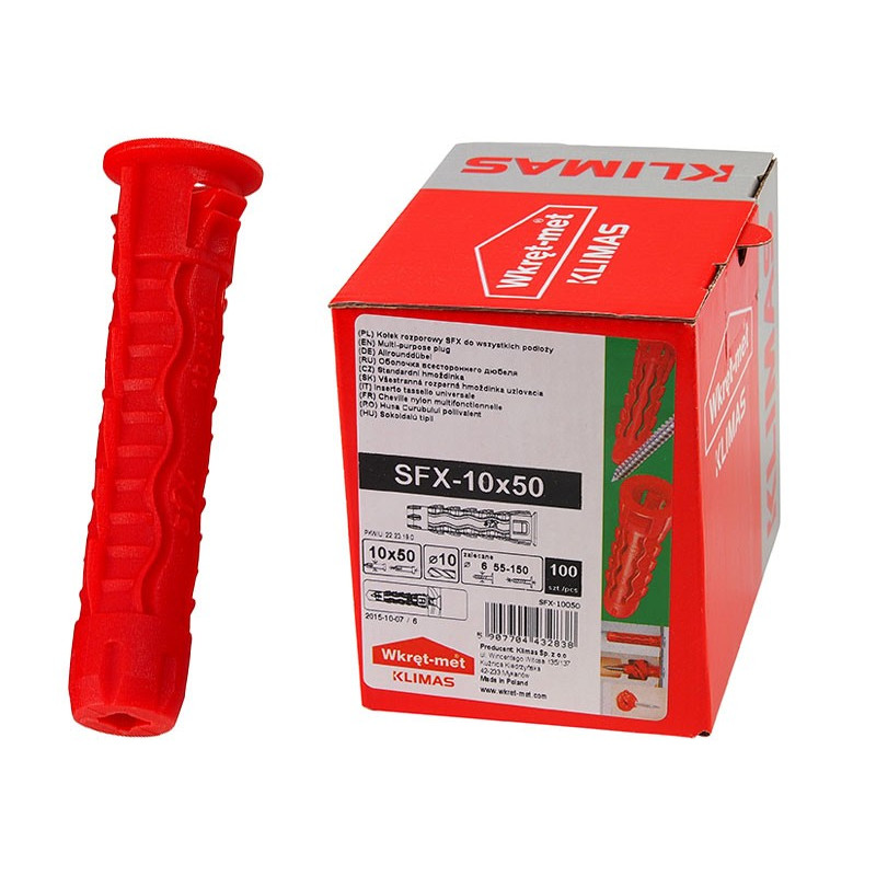 Wkret-met SFX Multi-purpose Plugs - 10.0 x 50 mm, 100 pcs