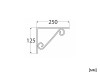 WOP Ornamental Shelf Support Bracket - 250 x 125 mm, Black, Scheme