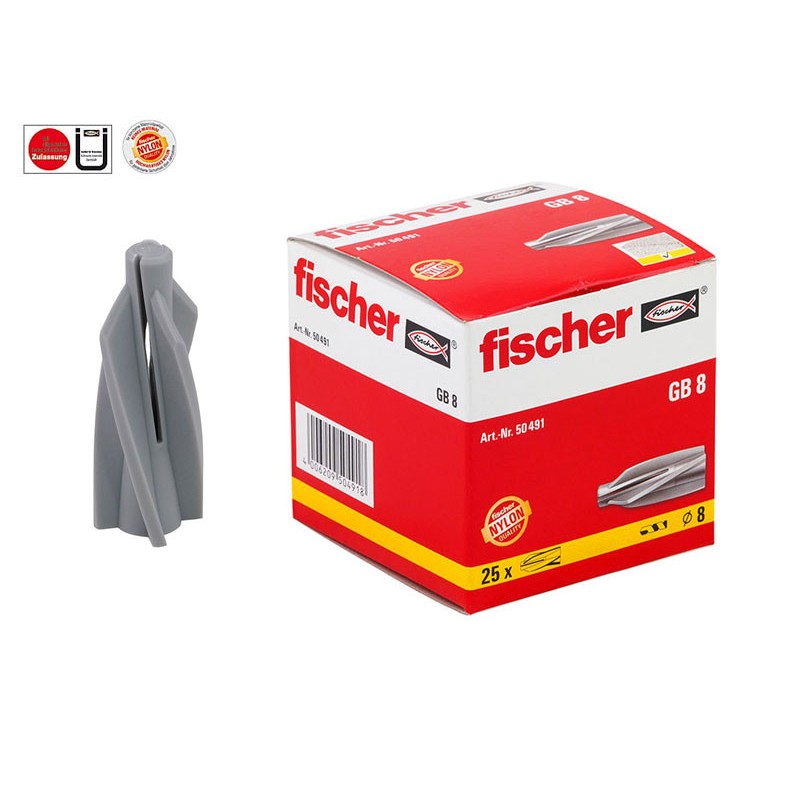 Пластмасови дюбели за газобетон (итонг) Fischer GB - ф10 мм, 20 бр.