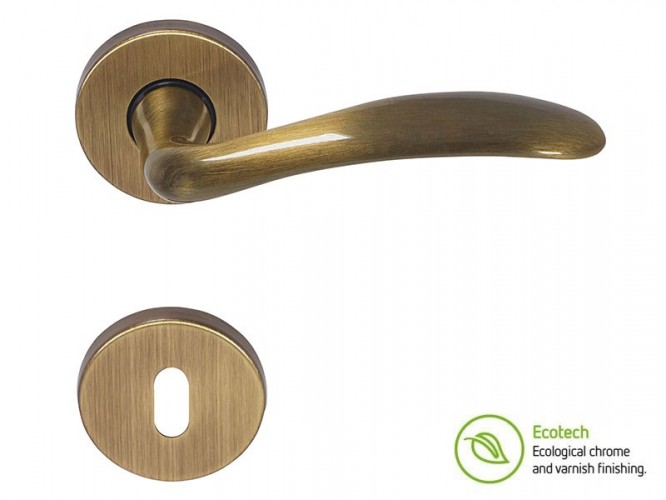 Forme Basic Clara Interior Door Handles - Polished Bronze, For Standard Key